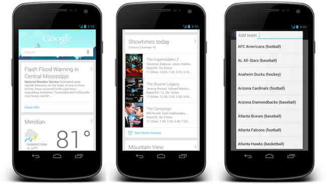 Google Now gets movies, public alerts, ability to add sports teams and support for Korea