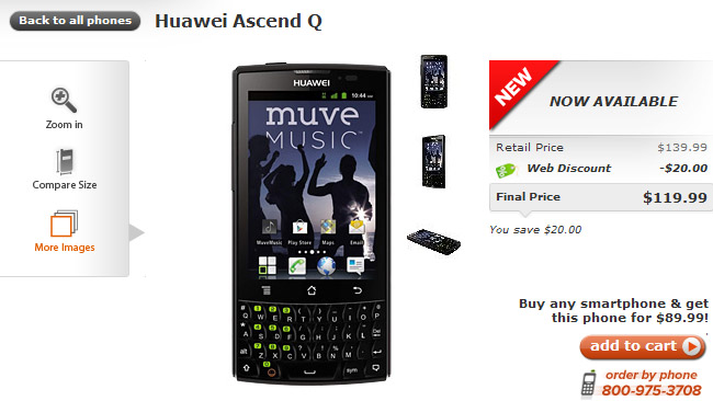 Huawei Ascend Q now available from Cricket for $120