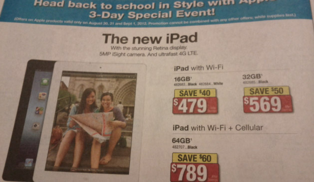 Canada: New iPads price drops by up to $60 @ Staples