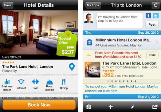WorldMate's iOS app gets Hotel Price Alerts