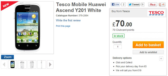 Huawei Ascend Y201 Android smartphone could be yours for just 70 GBP