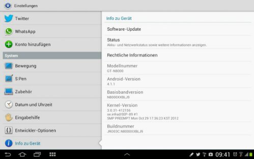 Samsung Galaxy Note 10.1 getting Android 4.1 in Germany