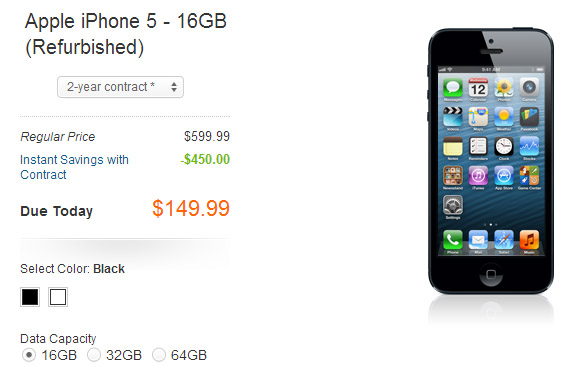 AT&T offers refurb iPhone 5 for $100 less