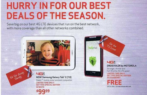 Verizon's Black Friday deals to include Cranberry DROID RAZR, LG Lucid and Galaxy Nexus for free