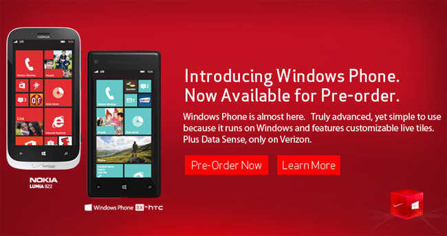 Verizon starts taking pre-orders for Nokia Lumia 822, HTC 8X