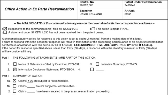 USPTO declares Apple's '949 multi-touch patent invalid