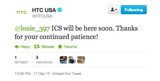 HTC Thunderbolt getting its ICS update soon