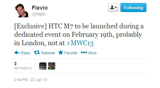 HTC M7 to be unveiled before Mobile World Congress, at a dedicated event in London?