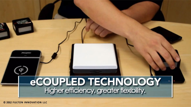 Fulton showing off a tablet that can both send and receive power wirelessly