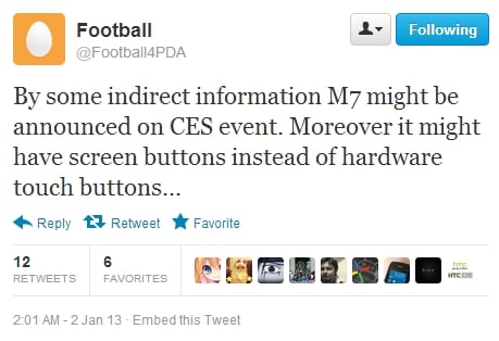 HTC M7 to be announced at CES?