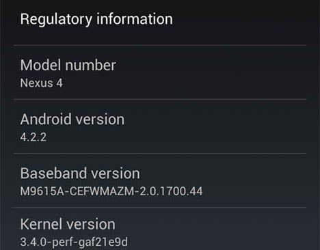 Nexus 4 getting Android 4.2.2 update soon?