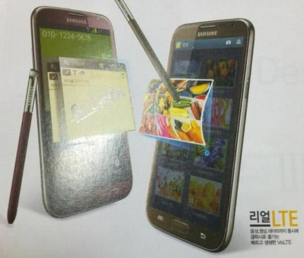 Samsung Galaxy Note II in red and brown spotted in a Korean magazine