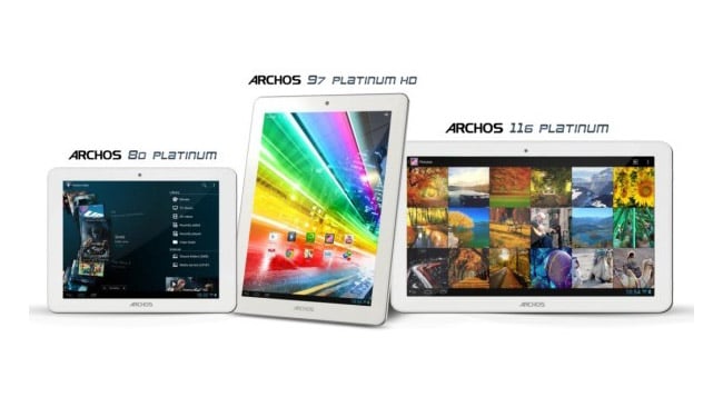 Archos unveils a new line of Platinum tablets, all of which sport quad-core processors
