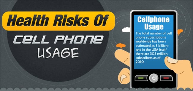 The health risks of mobile phone usage infographic