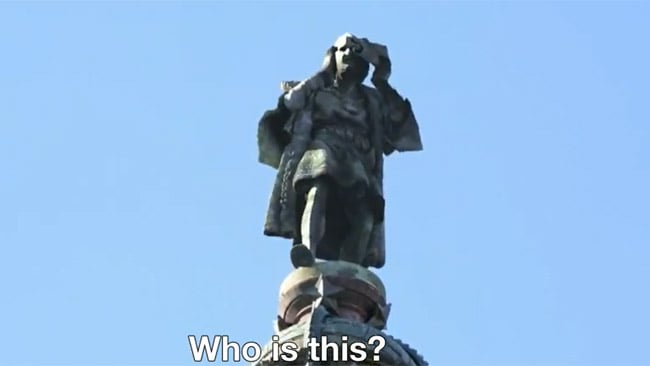 Christopher Columbus statue invites us for the Padfone/FonePad launch