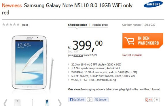 Samsung Galaxy Note 8.0 coming in red and grey?