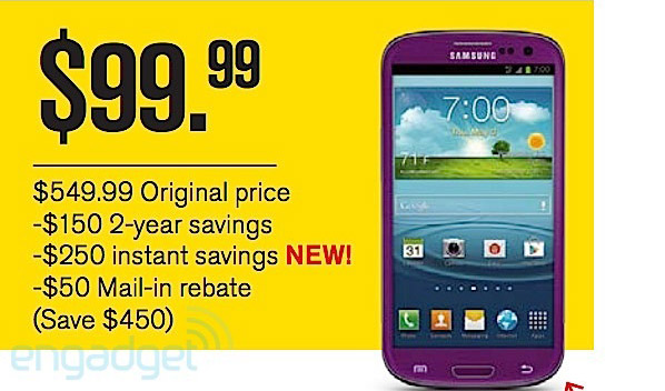 Sprint to offer purple Samsung Galaxy S III on April 12th for $99