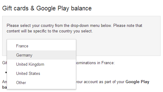 Google Play Store gift cards now available in Germany and France