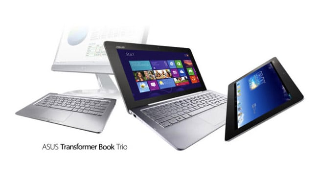 ASUS Transformer Book Trio is a notebook-tablet hybrid that runs both Windows 8 and Android