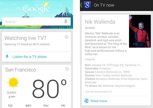 Google Now updated with TV Cards and Google Offers