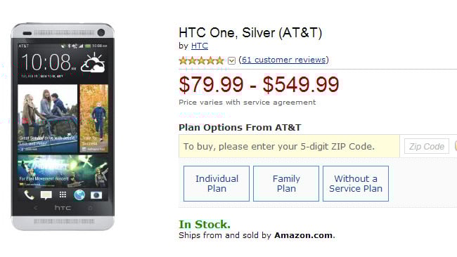 HTC One deal @ Amazon