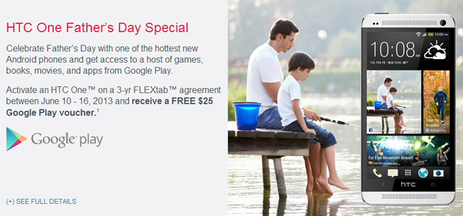 Rogers also offers a free $25 Google Play Gift Card with HTC One purchase