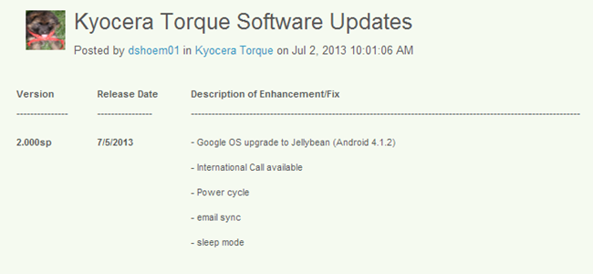 Sprint's Kyocera Torque getting Jelly Bean update on July 5th