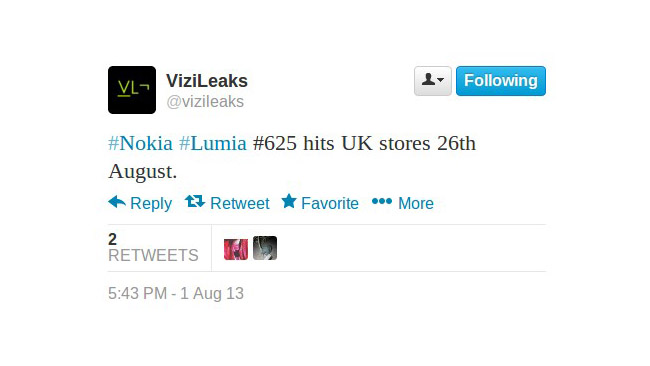 Nokia Lumia 625 coming to the UK on August 26th?