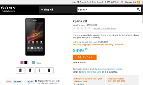 Sony Xperia ZR now available in the U.S.
