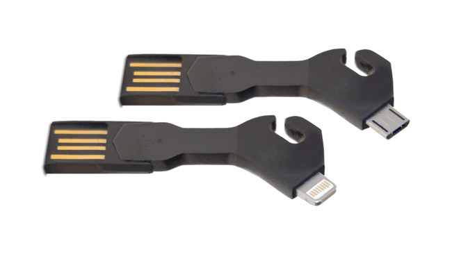 ChargeKey is a tiny USB cable that attaches to your keychain