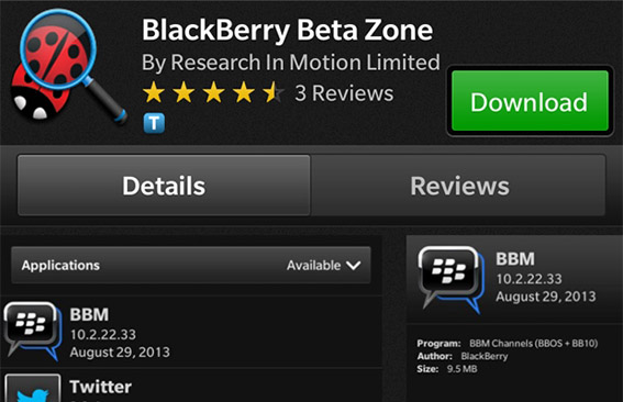 BlackBerry Beta Zone app hits BlackBerry World