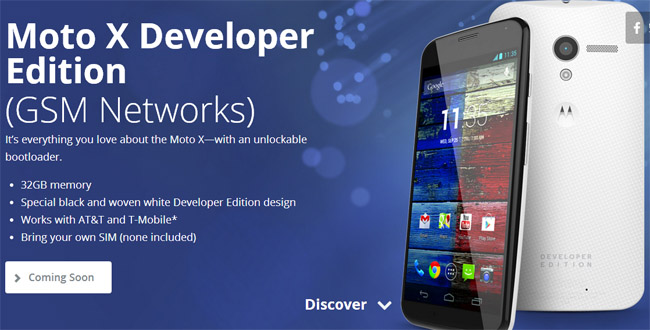 Moto X, DROID MAXX Developer Edition devices now available from Motorola