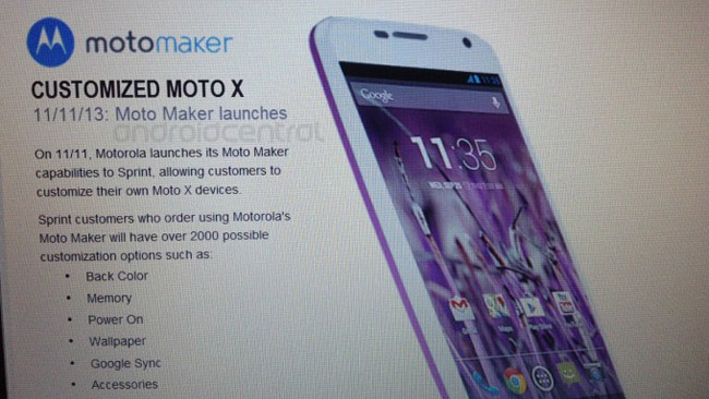 Moto Maker coming to Sprint on November 11