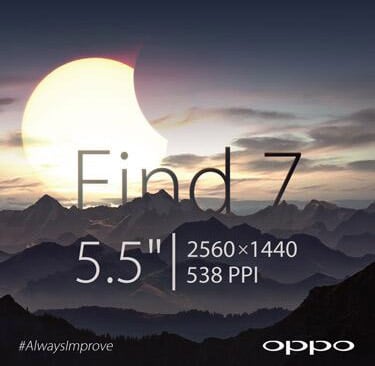 Oppo Find 7 to sport a 5.5-inch screen with 2K resolution