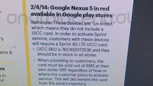 Red Nexus 5 coming on February 4th?