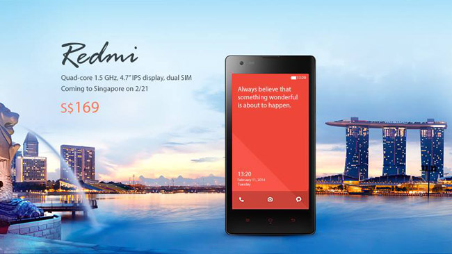 Xiaomi Redmi to be available in Singapore on February 21st for $134