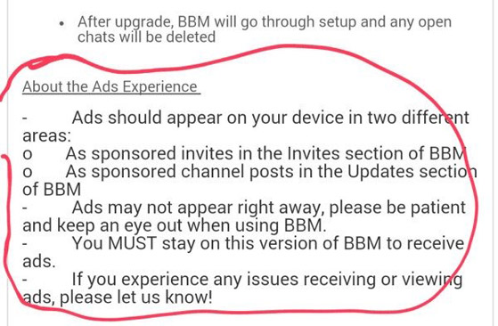 BlackBerry testing BBM ads as we speak