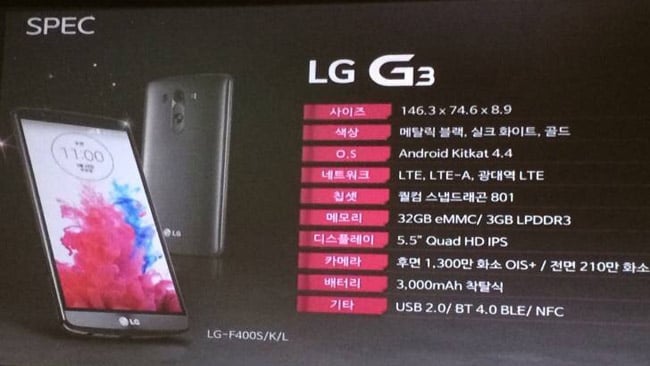 LG G3 to come with Snapdragon 801 rather than 805 chip