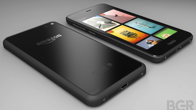 Amazon smartphone in a press render