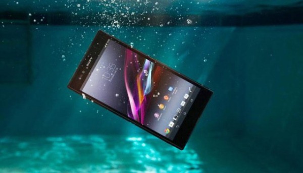 Benefits of a waterproof mobile device exposed in a Sony infographic