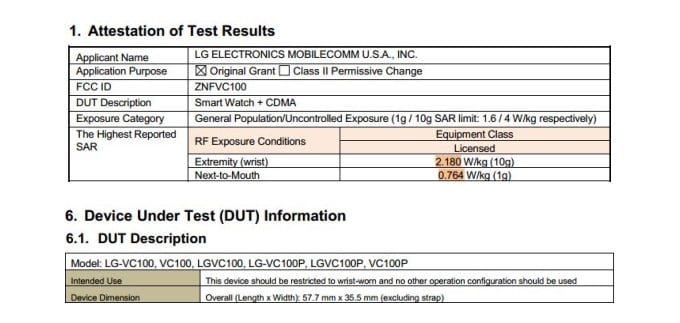 LG smart watch with SIM card